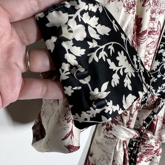 Tracy James Collection Sz M/L Stella Reversible Belted Midi Dress Long Sleeve - Picture 8 of 14